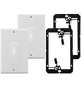 Rubber Wall Plate Insert with Mounting Bracket, ZEXMTE Single Gang Wall Plate Cable Pass Through ...