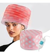 Electric Hair Steamer Cap, Hair Care Hat Heating Cap with 2 Mode Temperature Control, Removable W...