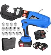 Growlush 18V Cordless Hydraulic Cable Crimper include 15 Set U Dies | 120KN Electric Heavy Duty L...