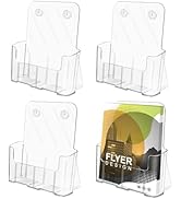 Sahasea Acrylic Brochure Holder 8.5 x 11 Inch, 4 Packs Brochure Stand, Clear Acrylic Sign Holder,...
