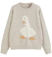 CIDER Oversized Sweaters for Women Cute Duck Pattern Long Sleeve Tops | Y2K, Graphic, Crew Neck, ...