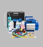 VIVOHOME 1 HP 9.6 CFM Dual Stage HVAC Vacuum Pump and 4 Way AC Manifold Gauge Set with Leak Detec...