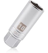 18mm Magnetic Spark Plug Socket with 3/8" Drive,6-Point Hex Spark Plug Removal Tool with Strong M...