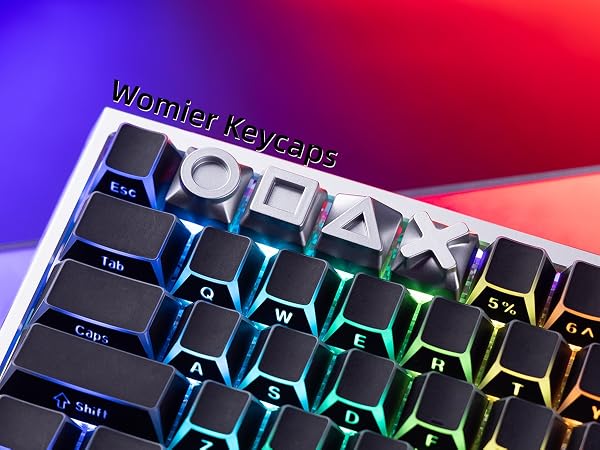Womier Real Metal Custom Keycaps,WASD Keycaps for Mechanical Keyboard Cool Keycaps 1U Keyboard Caps