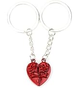 SHTALHST Matching Heart Couple Keychains Cool Skull Couples Keychains Gift for Christmas,Valentin...