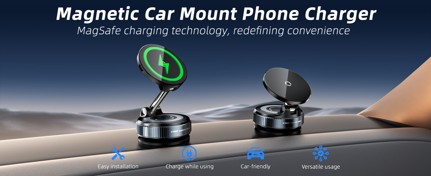 Magnetic Car Mount Phone Charger