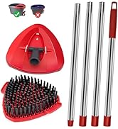 4 Part Stainless Steel Spin Mop Handles, Mop Base &amp; Upgrade Scrub Brush Combo for Ocedar EasyWrin...
