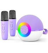 goopow Mini Karaoke Machine Speaker for Kids Adults, Portable Bluetooth Microphone Song Toys with...