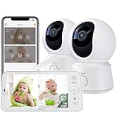 ARENTI Baby Monitor 2 Cameras, Smart Baby Camera with 5-Inch Wireless Display, Super Night Vision...