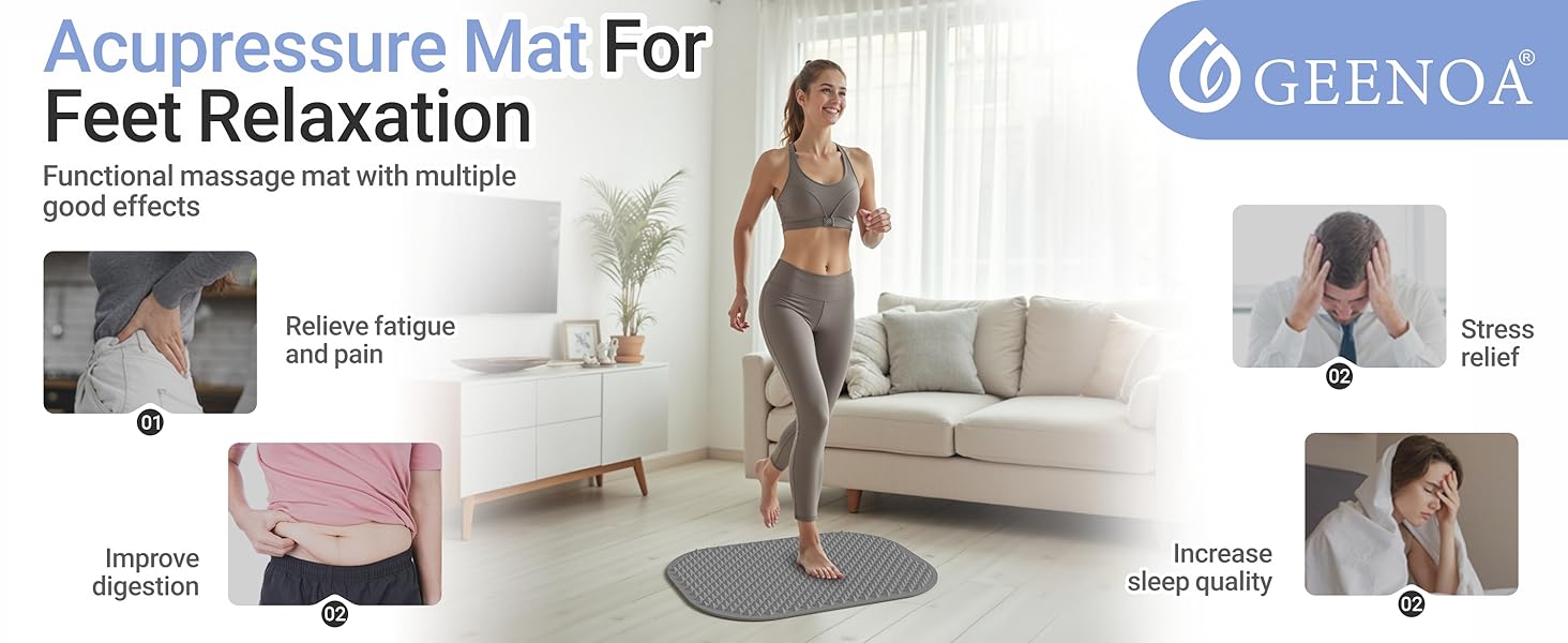 GEENOA Upgrade Silicone Foot Massage Mat
