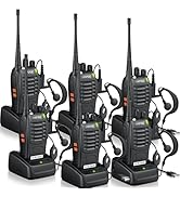 eSynic 6 Pack Rugged Walkie Talkies-3 Miles Long Range-Rechargeable &amp; Rain-Resistant 2 Way Radios...
