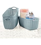 Storage Organizer and Storage Bins - 3PK TEAL - Pantry, Shelf, Closet, Under Kitchen Sink Organiz...