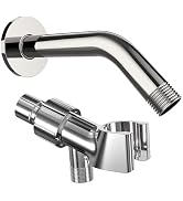 Shower Head Holder &amp; 6 Inch Extension Arm Set - Adjustable Mount Bracket with Brass Ball Joint, U...