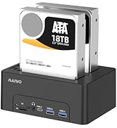 MAIWO 2 Bay HDD Docking Station with Offline Clone for 2.5'' 3.5'' SATA Drive, 1x HD-MI, 3X Type ...