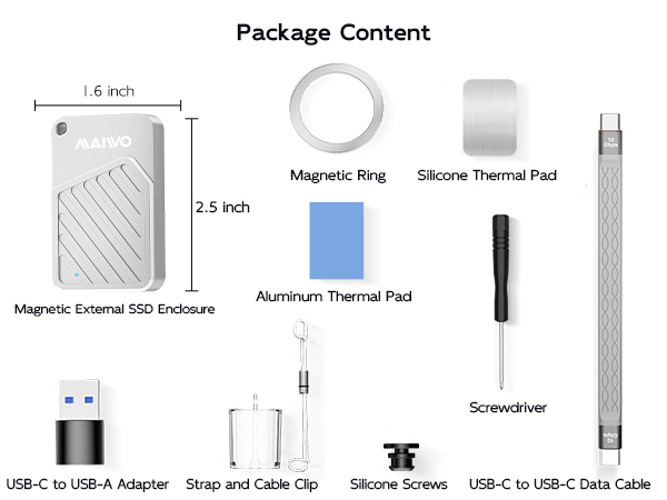 magnetic external m2 nvme hard disk reader case hard disk enclosure usb3.2gen2x1 adapter caddy