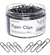 DANRONG 520 PCS Black Paper Clips Assorted Sizes, Small Medium and Large (1.1", 1.3" & 2"), Paper...