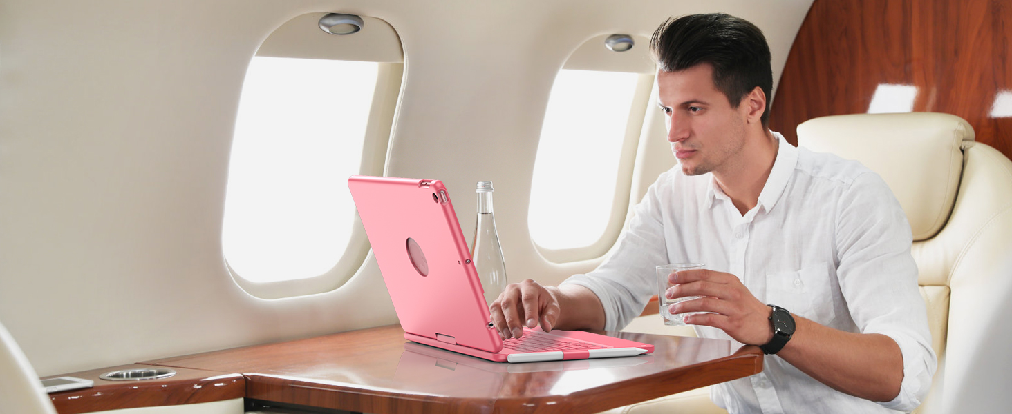 for ipad 9th case with keyboard pink 37