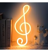 ENUOLI Music Note Neon Signs LED Light Sign for Wall Decor Battery/USB Operated Night Light Bedsi...