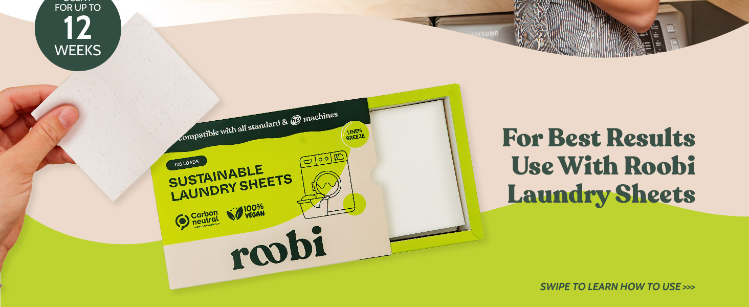 Pair with Roobi laundry sheets for enhanced freshness and effective laundry care