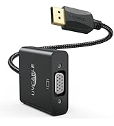 UV-CABLE DisplayPort to VGA, Display Port DP to VGA Adapter Male to Female Cable Black Compatible...