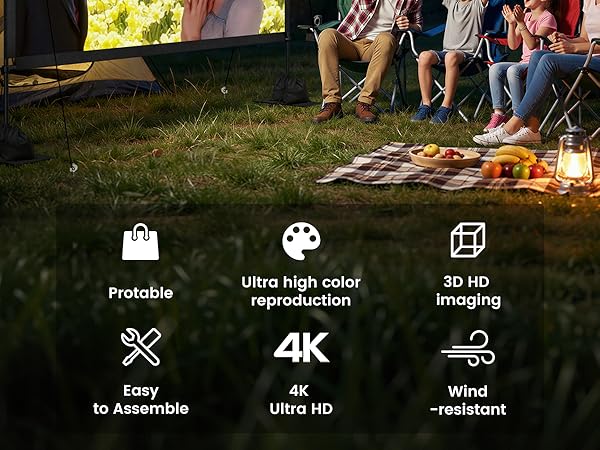 outdoor projector screen with stand