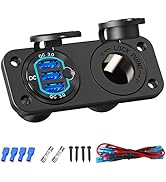 12 Volt USB Outlet Cigarette Lighter Socket: Ouffun Aluminum Metal 54W Multi QC3.0 Car USB Port w...