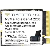 Timetec 512B M.2 2230 SSD NVMe PCIe Gen4x4 Read Speed Up to 4,800 MB/s Internal Solid State Drive...