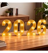 LED Numbers Night Light 2026, Marquee Light Up Numbers Sign with Warm White Glow, Battery Operate...