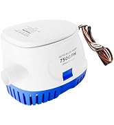 Sanuke 750GPH Automatic Bilge Pump, 12V Auto Marine Water Boat Pump with Float Switch, 3/4" Outle...