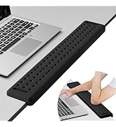 Leolee L-Shaped Desk Long Wrist Rest Elbow 60CM, Black Memory Foam Arm Rest for Desk with Non-Sli...