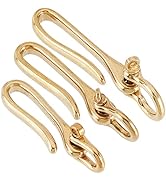 PH PandaHall 3 Sizes U Hook Key Chain Golden Fish Hook Keychain Golden Wallet Clip Holder with Ri...