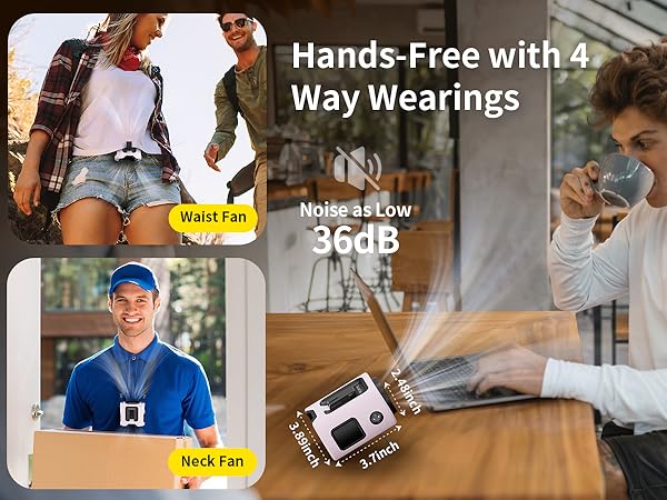 wearable neck fan that blows cold air