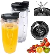 [Upgrade] Replacement 6-Fins Female Blender Blade with 2 Cups,Replacement Parts Compatible with N...