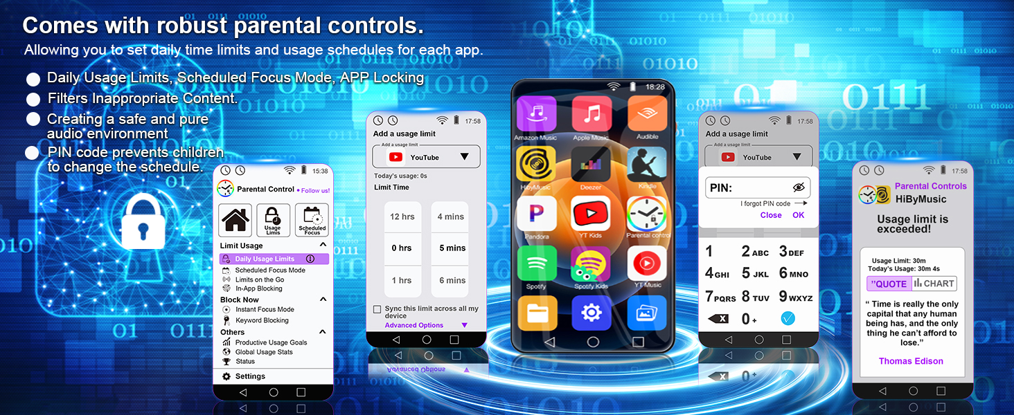 This mp3 music player come with parental controls