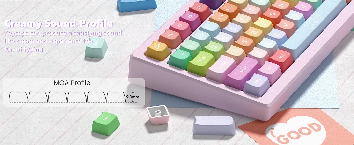 keycaps pbt Keyboard Keycaps 60 65 75 100 Percent, MOA Profile Cat Cute Keycap