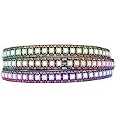 LOAMLIN Individually Addressable RGB LED Strip 3.2FT 5050 SMD with WS2812 IC Control Smart Flexib...