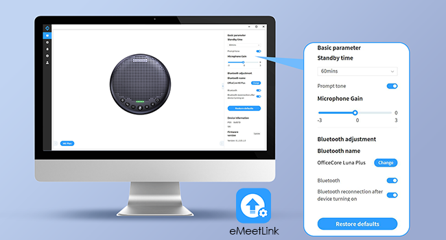 eMeetLink for EMEET Luna Plus computer speakers with microphone