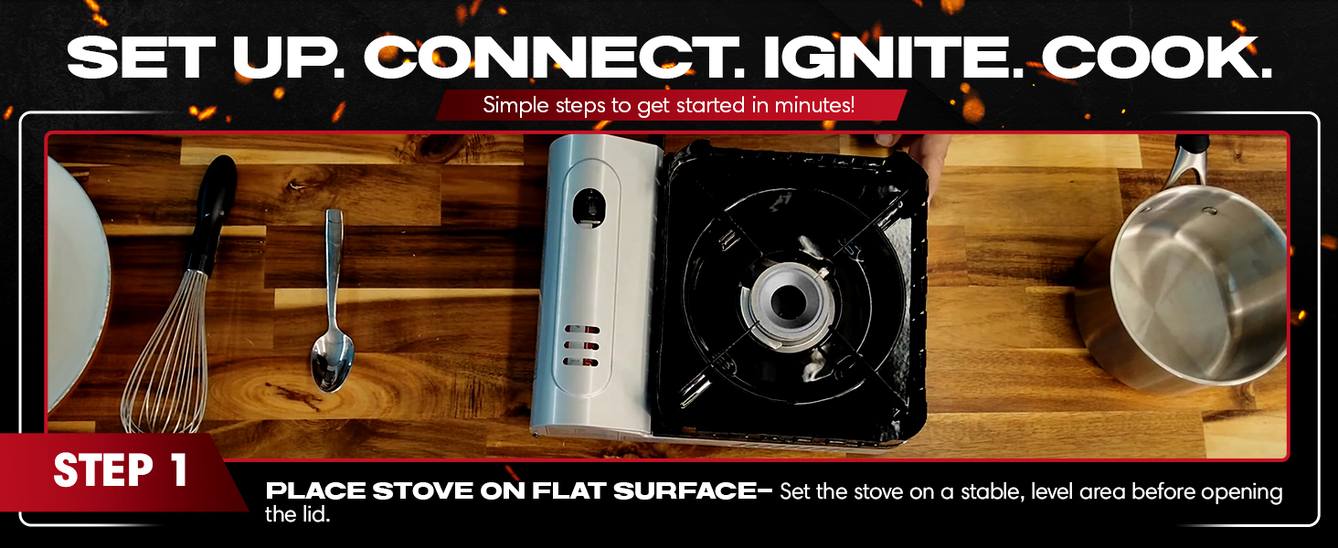 15,000 BTU Output Portable Butane Camping Stove by Chef Master