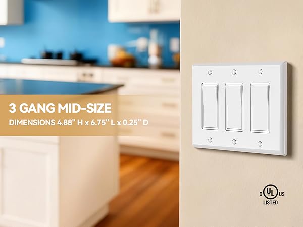 3 Gang Midsize Decorative Wall Plate