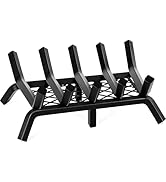 Fireplace Grates with Ember Retainer - 17 Inch Fireplace Log Grate, Firewood Wood Log Holder Rack...