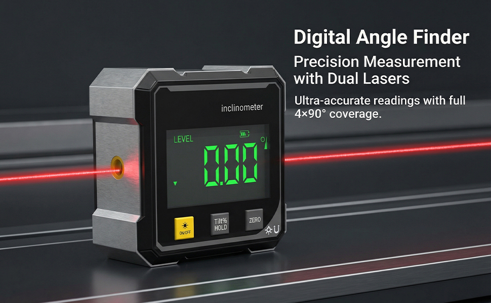 Digital Angle Finder with Electronic Laser &amp;amp; 4-Side Magnetic Base