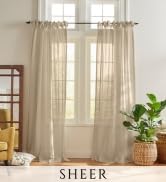 Room darkening Embroidered Jacquard Voile Rod pocket Pleated Tab top Tie top coastal grommet