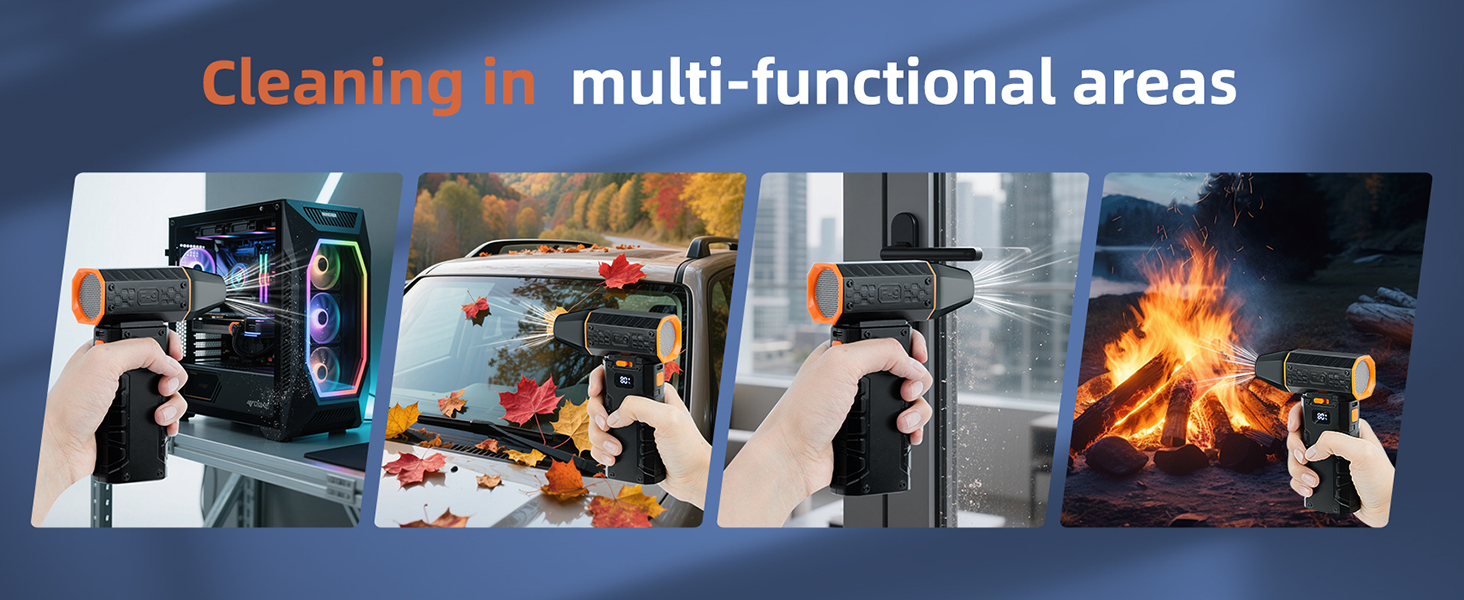 Electric Compressed Air Duster Mini Dust Blower for Computer, Keyboard, Home, Car Cleaning