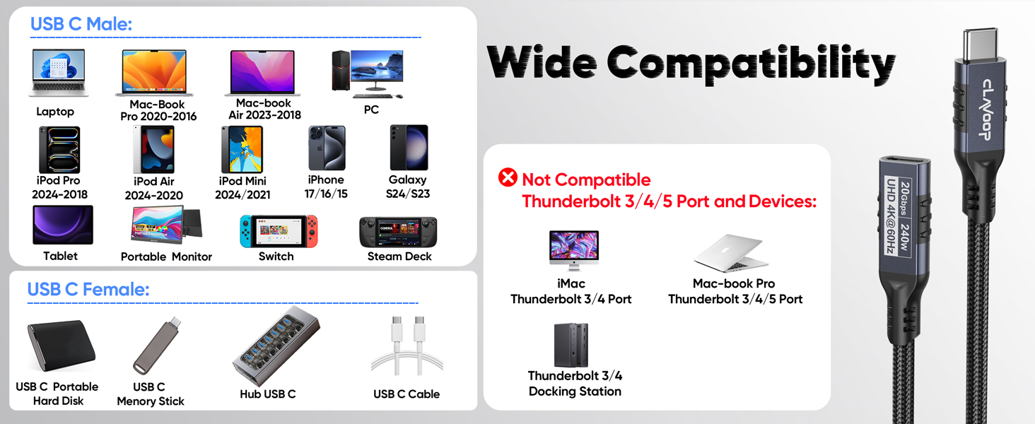 usb type c extension cable