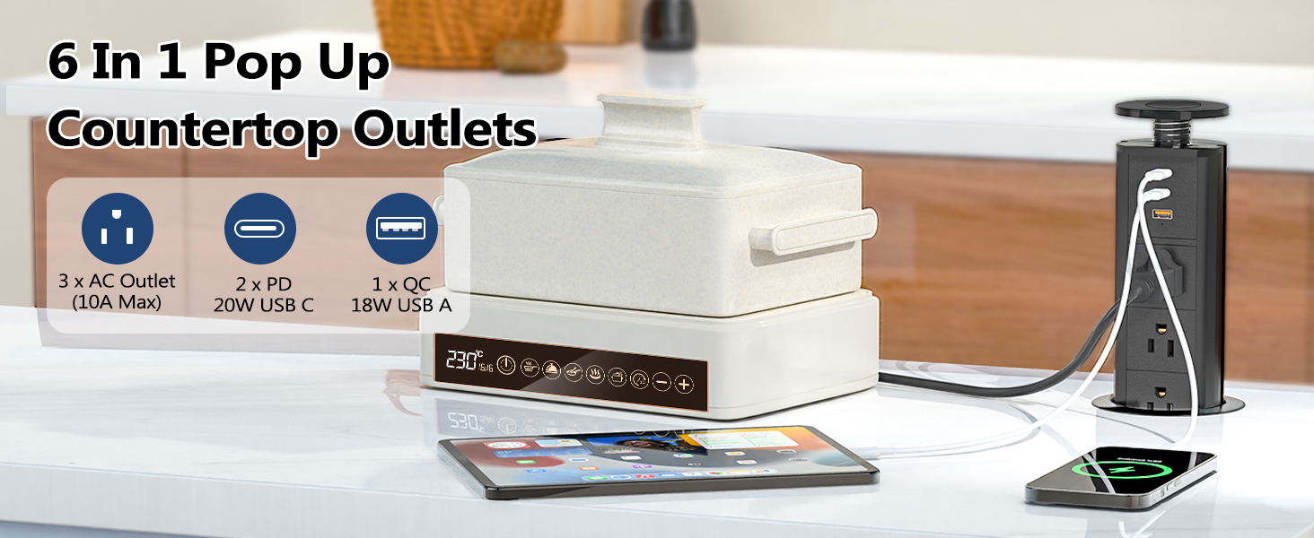 pop up outlet for countertop