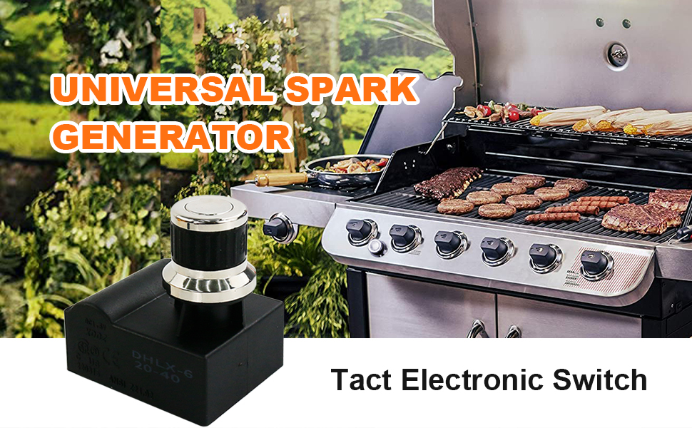 Utheer Universal Spark Generator Coated Silver Push Button for Select Gas Grill Models by Nexgrill