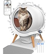HoneyGuaridan Self-Cleaning Cat Litter Box, Waterproof Automatic Cat Litter Box,App Control, Odou...