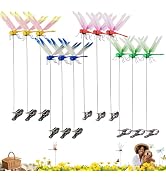 Jongdari 12pcs Dragonfly Hat Clip Realistic Fake Dragonflies Clip-On Garden Outdoor Decor Stakes ...