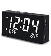 Homicial Digital Alarm Clock, Electric Clocks for Bedroom Bedside with USB, Large LED Display, 0-...