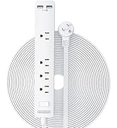 NTONPOWER Long Extension Cord 25 Ft, Flat Extension Cord Under Carpet, Rug, Door, Power Strip Lon...